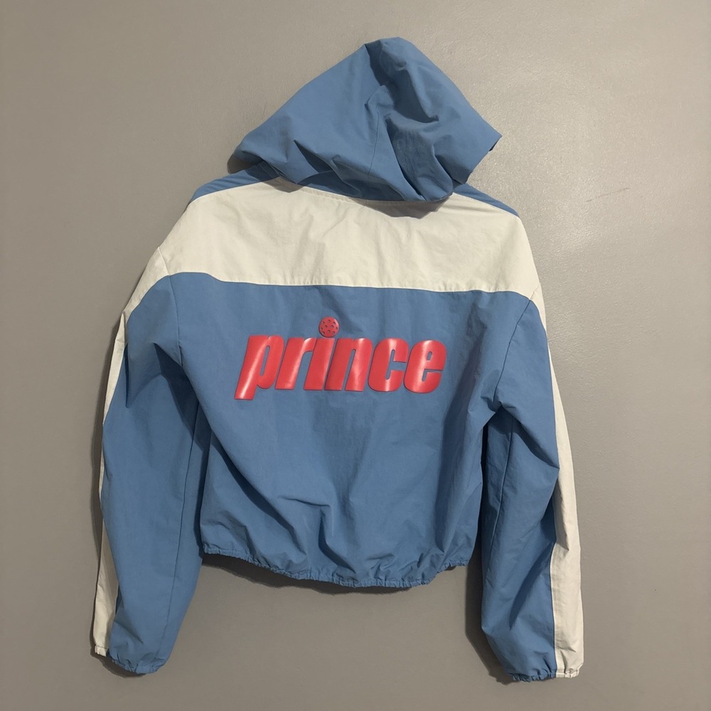 Prince Pickleball‎ Blue Windbreaker Jacket Cropped Sz M Woman